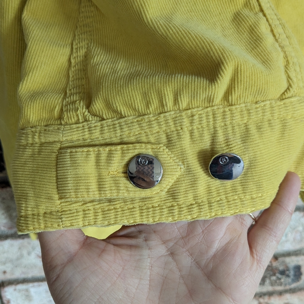 🐤 Bogner Canary Yellow Lightweight Corduroy Jacket Size M - Picture 7 of 8